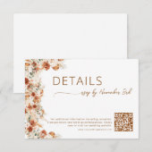 Carte D'accompagnement  Elegant Minimalist Floral Wedding Details QR Code (Devant / Derrière)