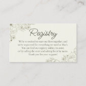 Carte D'accompagnement Elegant Minimalist Floral Wedding Registry Insert (Devant)