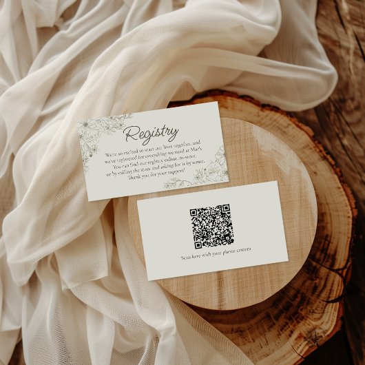 Carte D'accompagnement Elegant Minimalist Floral Wedding Registry Insert