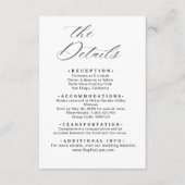 Carte D'accompagnement Elegant Minimalist Wedding Details Card Template (Devant)