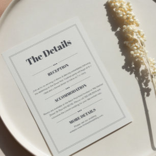 Carte D'accompagnement Elégant minimaliste chic détails Mariage
