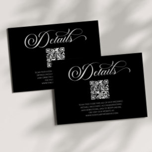 Carte D'accompagnement Élégant minimaliste de code QR classique Détails d