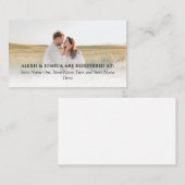 Carte D'accompagnement Élégant minimaliste Mariage Cadeau photo (Devant / Derrière)