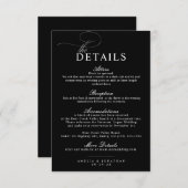 Carte D'accompagnement Élégant minimaliste moderne Script Détails Mariage (Devant / Derrière)