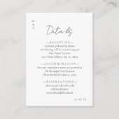 Carte D'accompagnement Elégant minimaliste noir blanc Détails Mariage (Devant)