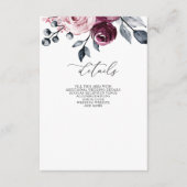Carte D'accompagnement Elegant Modern Burgundy Floral Wedding (Devant)