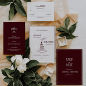 Carte D'accompagnement Elegant Modern Burgundy Wedding Respond