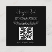 Carte D'accompagnement Elégant & moderne Black Honeymoon fund Code QR (Devant)