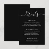 Carte D'accompagnement Elégant Moderne Calligraphie Détails du Mariage (Devant / Derrière)