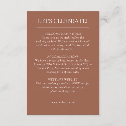 Carte D'accompagnement Élégant Moderne Éléments simples Mariage (Devant)