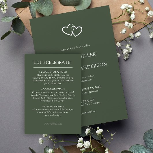 Carte D'accompagnement Élégant Moderne Éléments simples Mariage