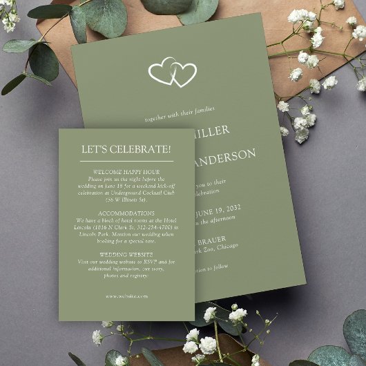 Carte D'accompagnement Élégant Moderne Éléments simples Mariage