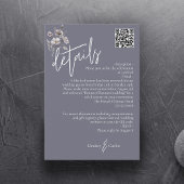 Carte D'accompagnement Elégant moderne gris sombre détails mariage QR cod