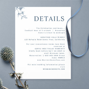 Carte D'accompagnement Elégant, moderne minimaliste Dusty Blue Détails Ma