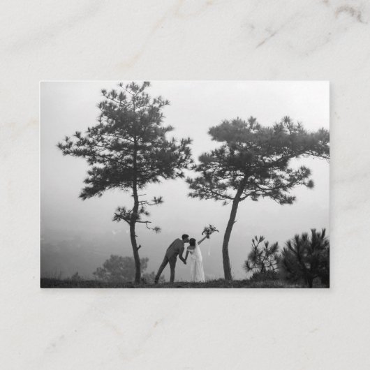 Carte D'accompagnement Elégant moderne noir & blanc Mariage photo Détails (Dos)