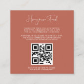 Carte D'accompagnement Elégant & moderne Red Clay Honeymoon fund Code QR (Devant)
