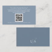 Carte D'accompagnement Élégant moderne simple Dusty bleu QR Code (Devant / Derrière)