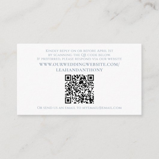 Carte D'accompagnement Élégant moderne simple Dusty bleu QR Code minimum (Devant)