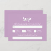 Carte D'accompagnement Elégant moderne simple Lilac Mariage QR Code RSVP (Devant / Derrière)