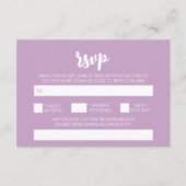 Carte D'accompagnement Elégant moderne simple Lilac Mariage QR Code RSVP (Devant)