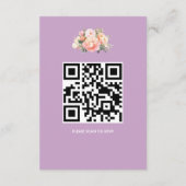 Carte D'accompagnement Elégant moderne simple Lilac Mariage QR Code RSVP (Dos)