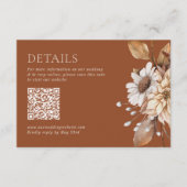 Carte D'accompagnement Élégant Moderne Terracotta Floral Boho Fall QR Cod (Devant)