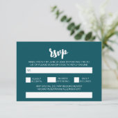 Carte D'accompagnement Elégant moderne Turquoise simple Mariage QR Code R (Debout devant)
