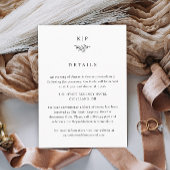 Carte D'accompagnement Elegant Monogram Greenery Leaves Wedding Details