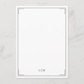 Carte D'accompagnement Elegant Monogram Modern Minimalist Details Card (Dos)