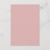 Carte D'accompagnement Élégant Monogram Rose Blush Script Mariage Hotel (Dos)