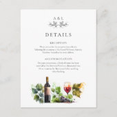 Carte D'accompagnement Élégant Monogram Vin Détails Mariage RSVP QR Code (Devant)