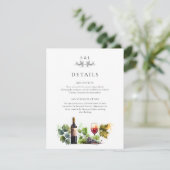 Carte D'accompagnement Élégant Monogram Vin Détails Mariage RSVP QR Code (Debout devant)