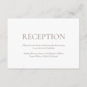 Carte D'accompagnement Elégant Monogramme Classique Réception De Mariage (Devant)