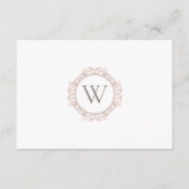 Carte D'accompagnement Elégant Monogramme Classique Réception De Mariage (Dos)