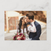 Carte D'accompagnement Élégant Monogramme de mariage QR Code Marine Cream (Dos)