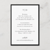 Carte D'accompagnement Élégant Monogramme noir et blanc Mariage moderne (Devant)