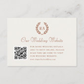 Carte D'accompagnement Élégant Monogramme QR Code Burnt Orange Mariage (Devant)
