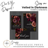 Carte D'accompagnement Elégant Moody Muted Rust & Bourgogne Détails Flora