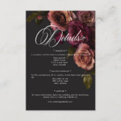 Carte D'accompagnement Elégant Moody Muted Rust & Bourgogne Détails Flora (Devant)