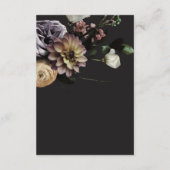 Carte D'accompagnement Elégant Moody Twilight Muted Floral Détails (Dos)