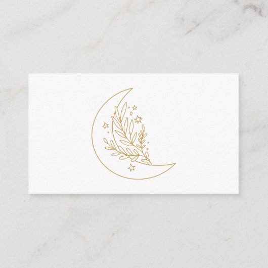 Carte D'accompagnement Elegant Moon et Stars Gold Mariage Website (Dos)