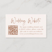 Carte D'accompagnement Elegant Moon et Stars Terracotta Site Mariage (Devant)