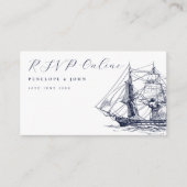 Carte D'accompagnement Elegant Nautical Ship Illustration Wedding Website (Devant)