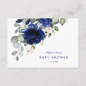Carte D'accompagnement Elegant Navy Blue Flowers Livres pour bébé (Dos)