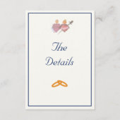 Carte D'accompagnement Elegant Navy & Cream Two Hearts Catholic Wedding  (Devant)