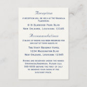 Carte D'accompagnement Elegant Navy & Cream Two Hearts Catholic Wedding  (Dos)