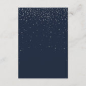 Carte D'accompagnement Elegant Navy & Silver Falling Stars Détail du Mari (Dos)