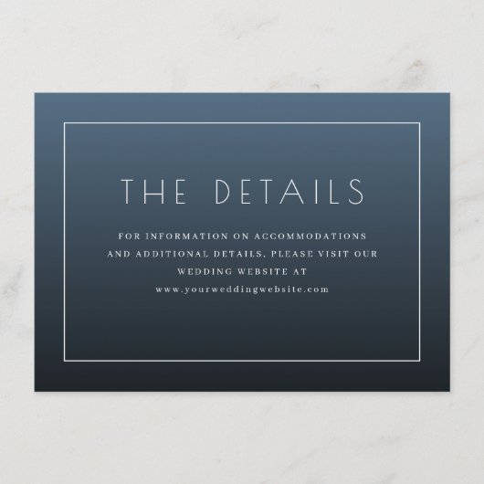 Carte D'accompagnement Elegant Navy Typographic (Devant)