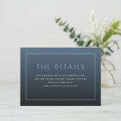 Carte D'accompagnement Elegant Navy Typographic (Debout devant)