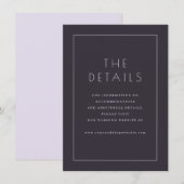 Carte D'accompagnement Elegant Navy Typographic Details (Devant / Derrière)